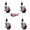 Service Caster 3'' Red Poly Swivel 1-3/8'' Expanding Stem Caster Set with Brake, 4PK SCC-EX20S314-PPUB-RED-TLB-138-4 - alternate 3